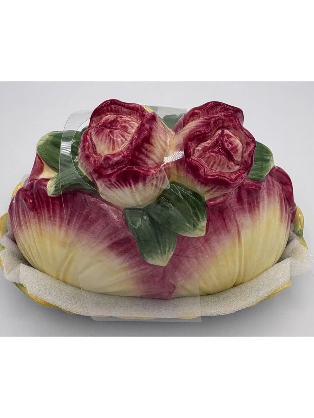 Corner Ruby Garden Collection Pink Flower Butter Dish – Botanical Ceramic